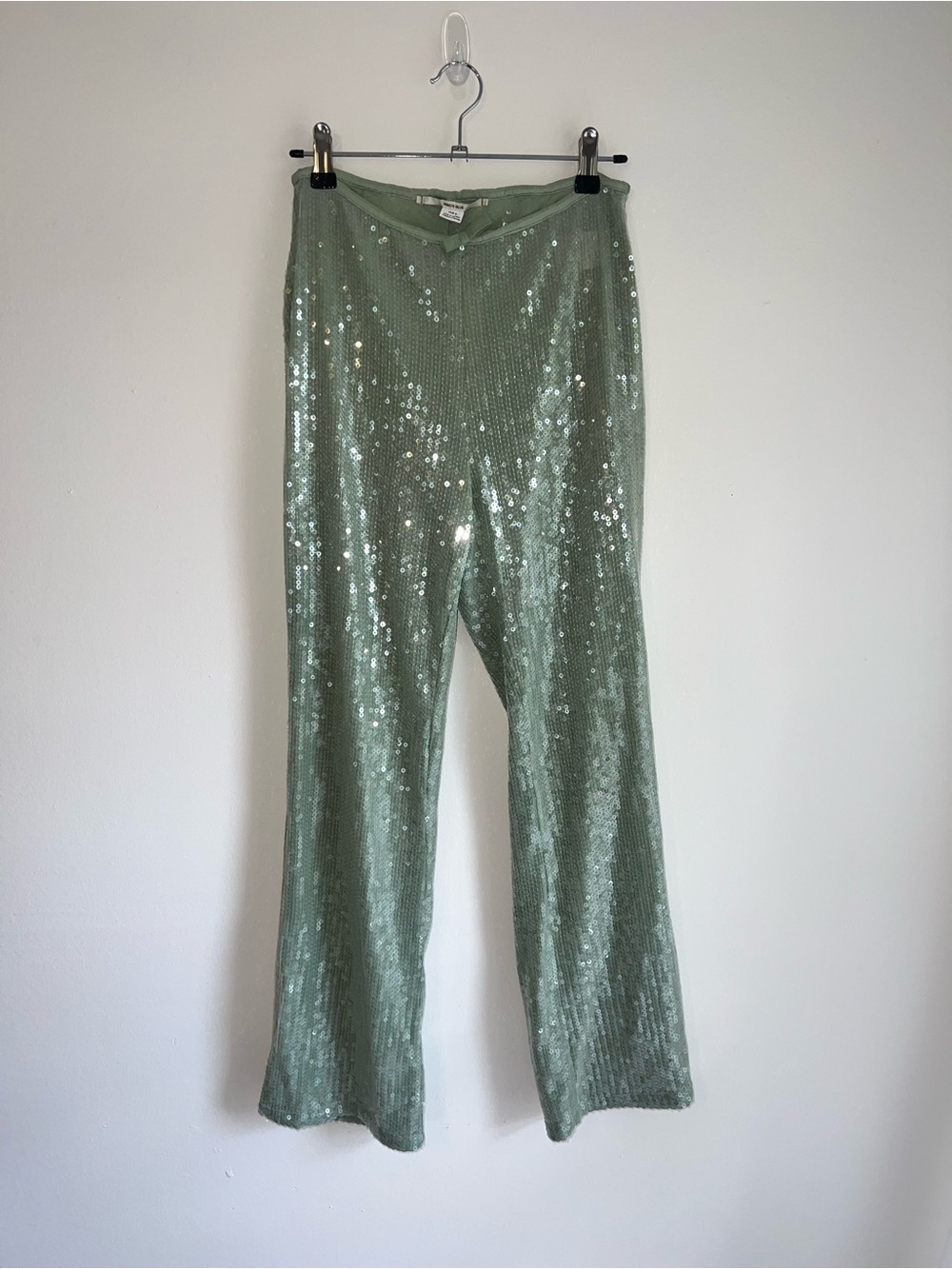 Sequin Pants in Sage Green - kimchi blue